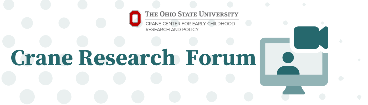 A graphic with a stylized computer screen and camera, next to which are the words "Crane Research Forum"