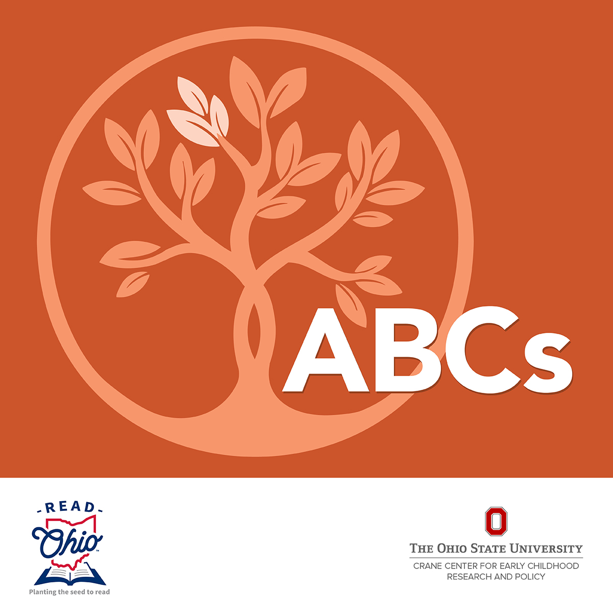 Read Together, Grow Together tree logo in one color (orange) with the word "ABCs" on top.