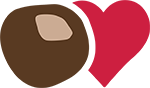 A stylized drawing of a buckeye nut and a red heart symbolize the BuckeyeLove social media campaign of The Ohio State University, a campaign that promotes sharing kindness at the university.