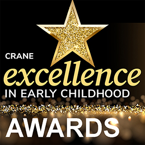 Graphic showing a golden, five-pointed star by the words "Crane Excellence in Early Childhood Awards"