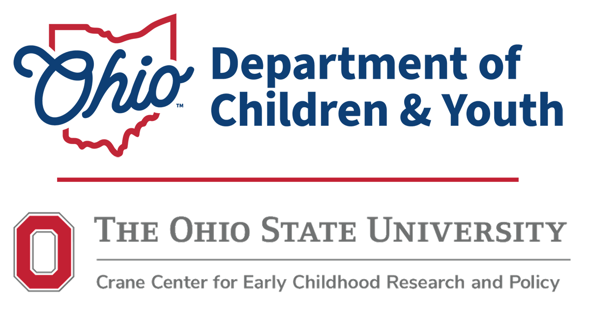 A joint logo showing both the logo of the Ohio Department of Children and Youth and the logo of the Crane Center for Early Childhood Research and Policy at The Ohio State University